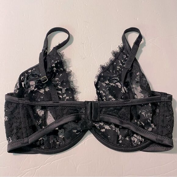 Very Sexy underwire mesh lace unlined Demi Bra Black 32-34 B-C - Picture 4 of 4